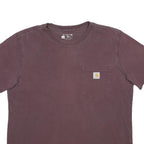 CARHARTT Womens Maroon Pocket T-Shirt L Short Sleeve Crew Neck Classic Cotton