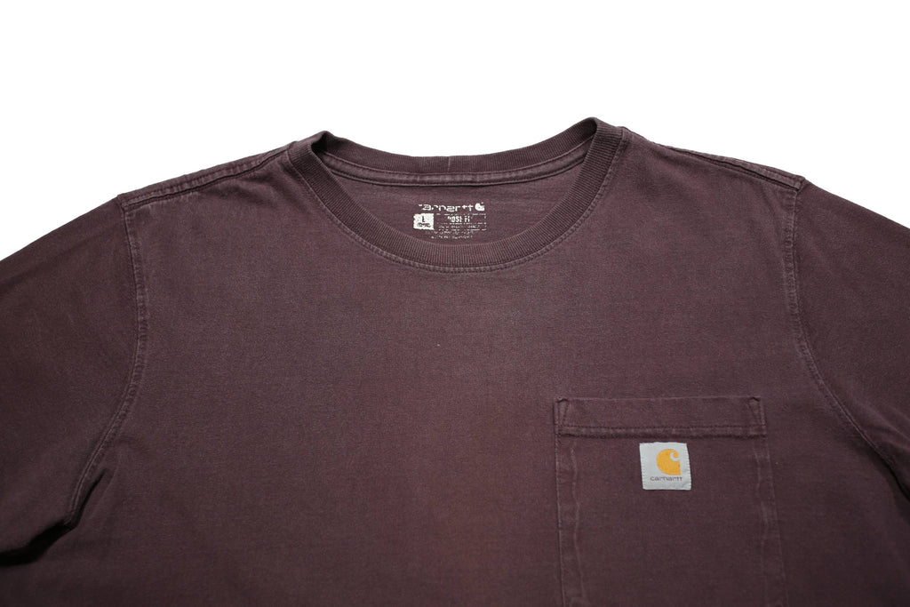 CARHARTT Womens Maroon Pocket T-Shirt L Short Sleeve Crew Neck Classic Cotton