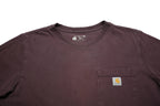 CARHARTT Womens Maroon Pocket T-Shirt L Short Sleeve Crew Neck Classic Cotton