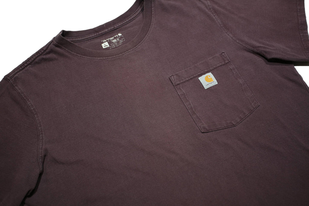 CARHARTT Womens Maroon Pocket T-Shirt L Short Sleeve Crew Neck Classic Cotton