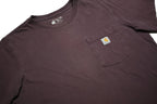 CARHARTT Womens Maroon Pocket T-Shirt L Short Sleeve Crew Neck Classic Cotton