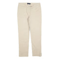FAY Womens Cotton Blend Beige Slim Straight Trousers W30 L30 Stylish Casual Zip