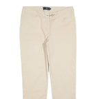 FAY Womens Cotton Blend Beige Slim Straight Trousers W30 L30 Stylish Casual Zip