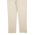 FAY Womens Cotton Blend Beige Slim Straight Trousers W30 L30 Stylish Casual Zip