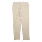 FAY Womens Cotton Blend Beige Slim Straight Trousers W30 L30 Stylish Casual Zip