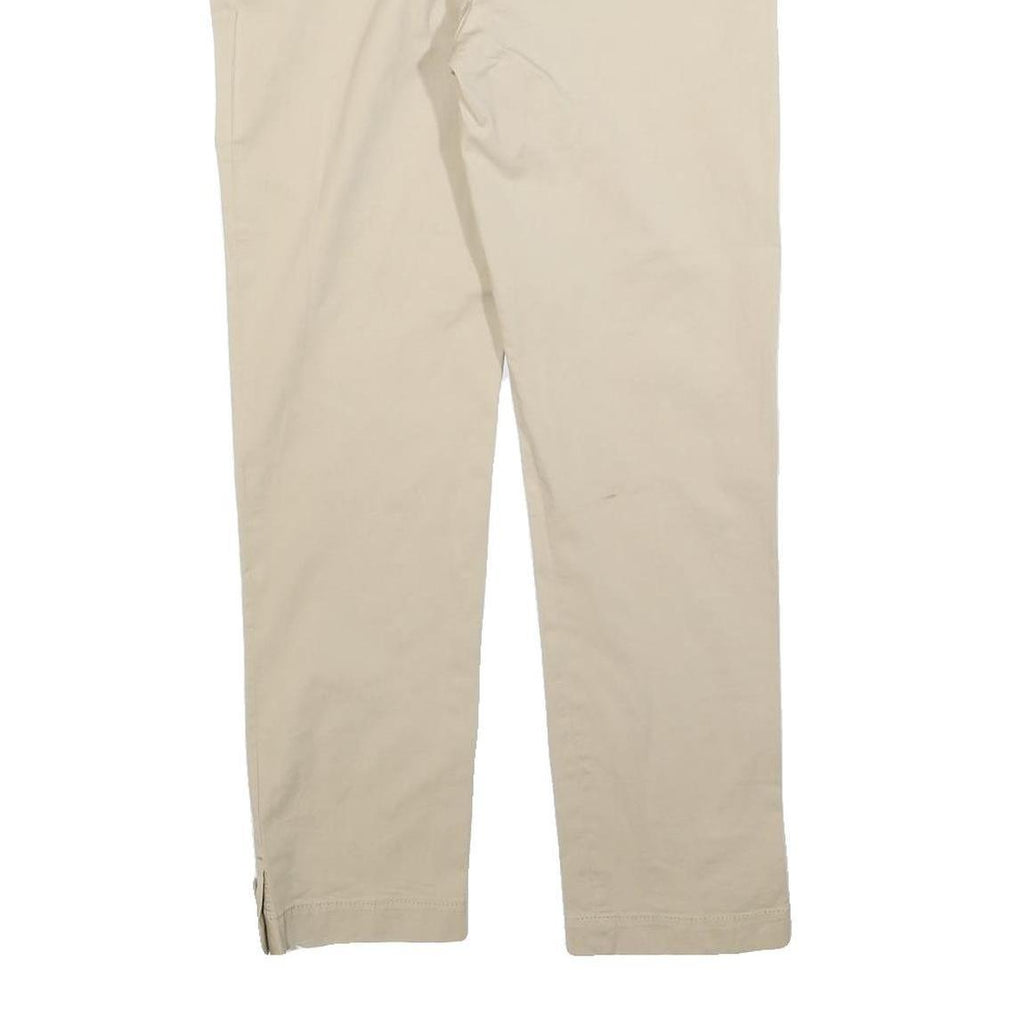 FAY Womens Cotton Blend Beige Slim Straight Trousers W30 L30 Stylish Casual Zip