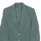 Womens Blue Polyester Blend Classic Jacket S Button Closure Plain Elegant