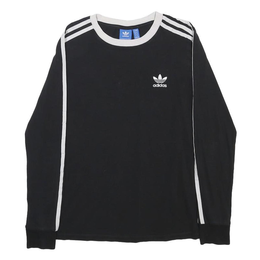 ADIDAS Womens Black & White Long Sleeve T-Shirt Crew Neck UK 8 Cotton Blend