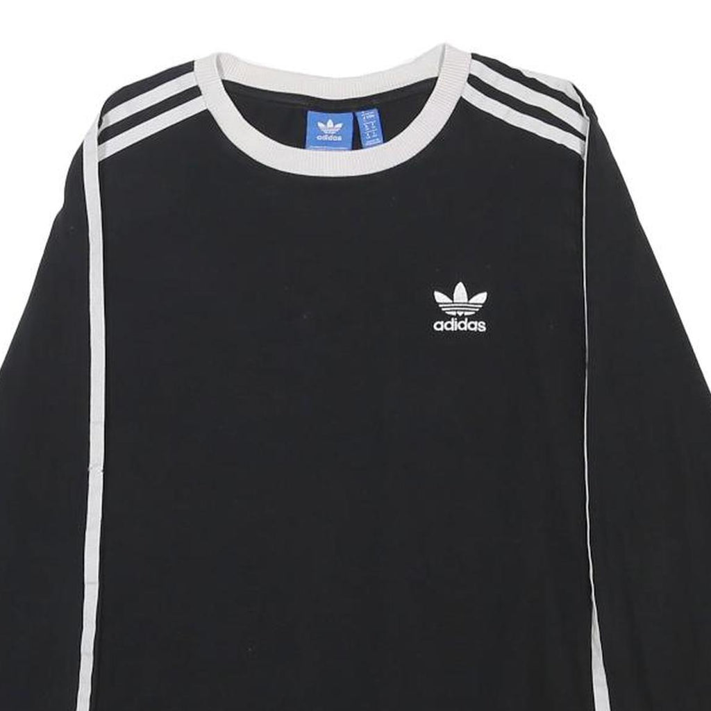 ADIDAS Womens Black & White Long Sleeve T-Shirt Crew Neck UK 8 Cotton Blend