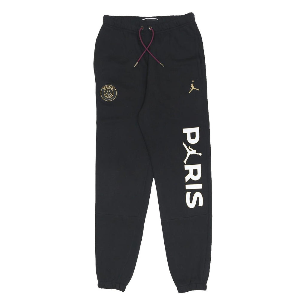 AIR JORDAN Mens Joggers Black & Gold XS W27 L29 Paris Logo Slim Tapered