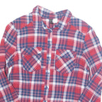 DIVIDED Womens Printed Shirt Red Collared Long Sleeve Check S