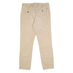 TOMMY HILFIGER Mens Slim Beige Cotton Blend Trousers W31 L30 Casual Zip