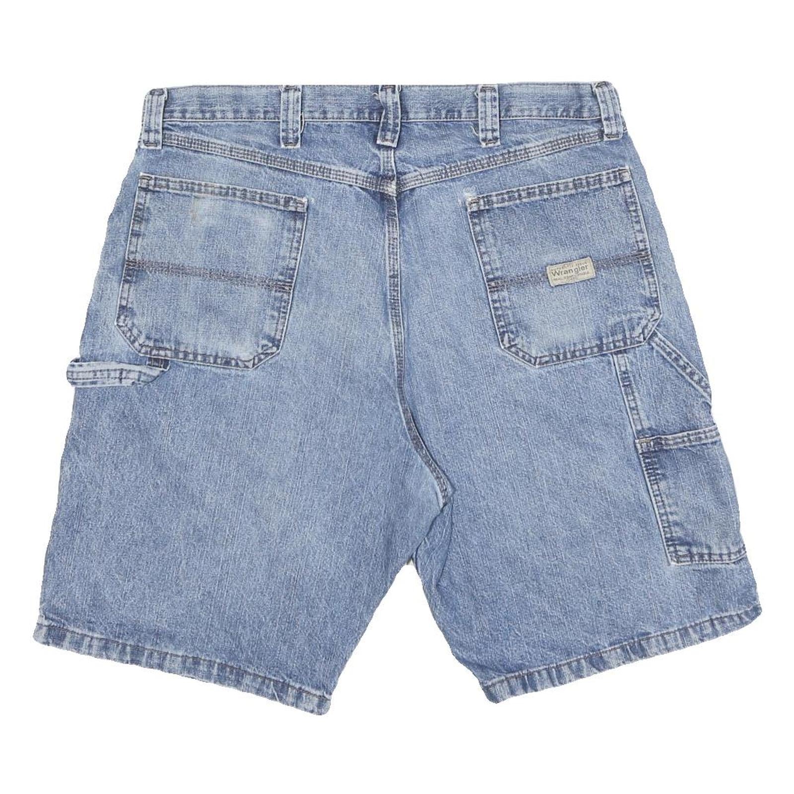 WRANGLER Mens Denim Blue Casual Shorts L W36 Carpenter Style