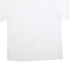 CANDA Womens White Basic Short Sleeve Button Neck Plain Top L Cotton Blend