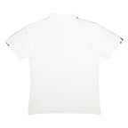 ADIDAS Mens White & Black Badge Logo Short Sleeve Polo Shirt M Cotton Casual