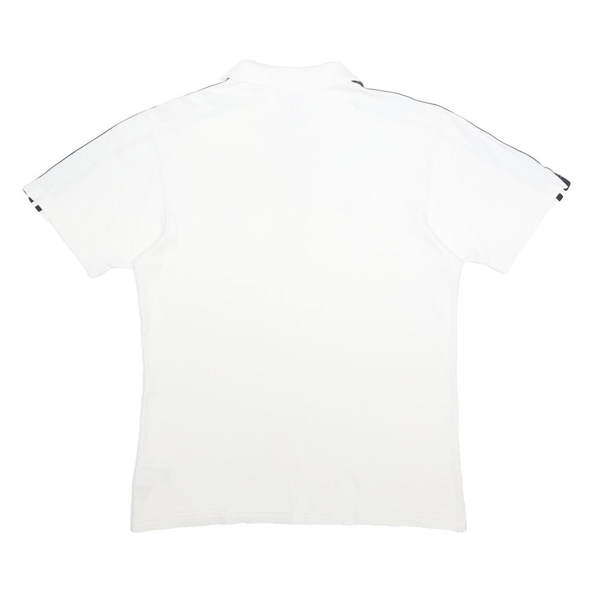 ADIDAS Mens White & Black Badge Logo Short Sleeve Polo Shirt M Cotton Casual