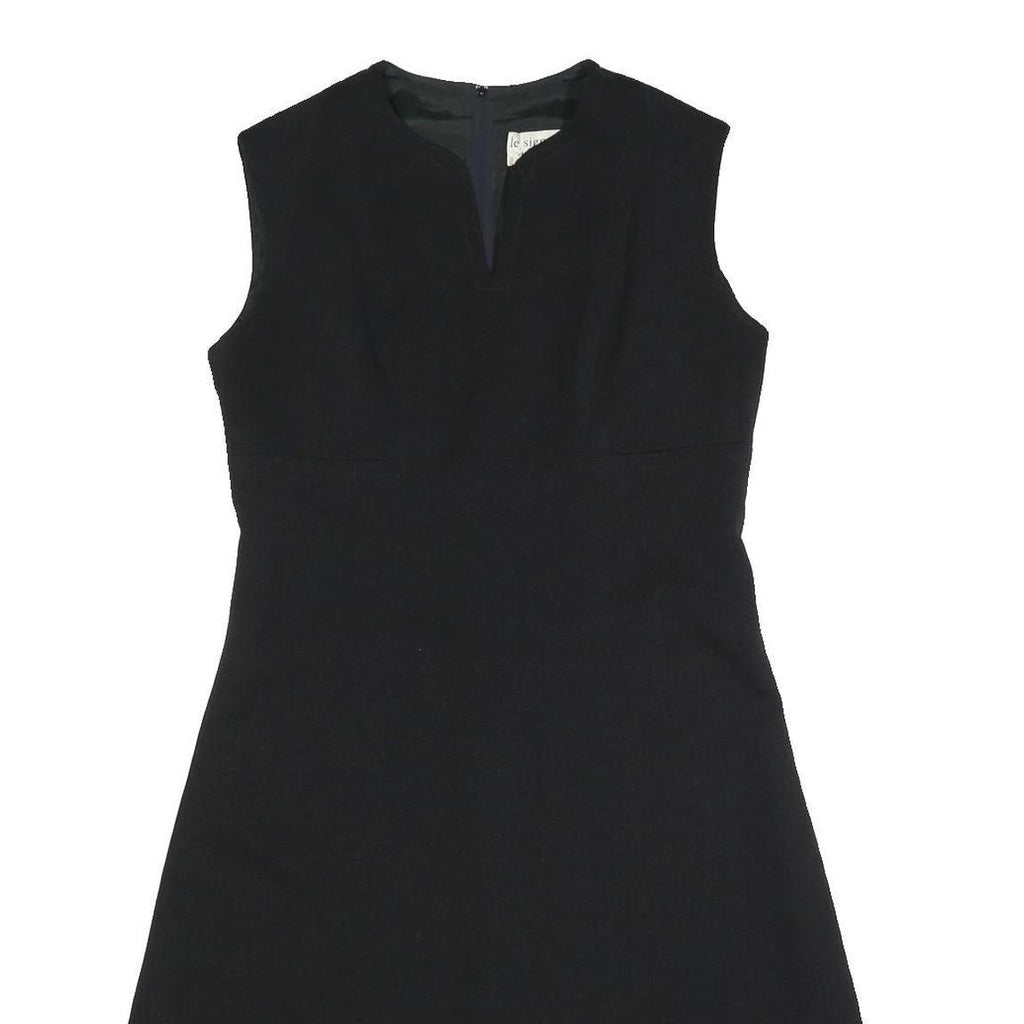 LE SIGNE PARIS Womens Black Day Dress Polyester Blend Sleeveless V-Neck M
