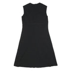 LE SIGNE PARIS Womens Black Day Dress Polyester Blend Sleeveless V-Neck M
