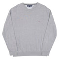 TOMMY HILFIGER Mens Jumper Grey Tight Knit L
