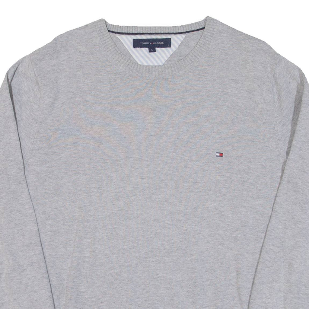TOMMY HILFIGER Mens Jumper Grey Tight Knit L
