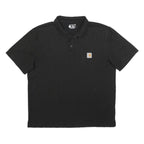 CARHARTT Mens Black Short Sleeve Plain L Polo Shirt Cotton Blend Casual