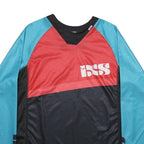 IXS Mens Blue & Red Black T-Shirt Long Sleeve Crew Neck Sportswear M Polyester
