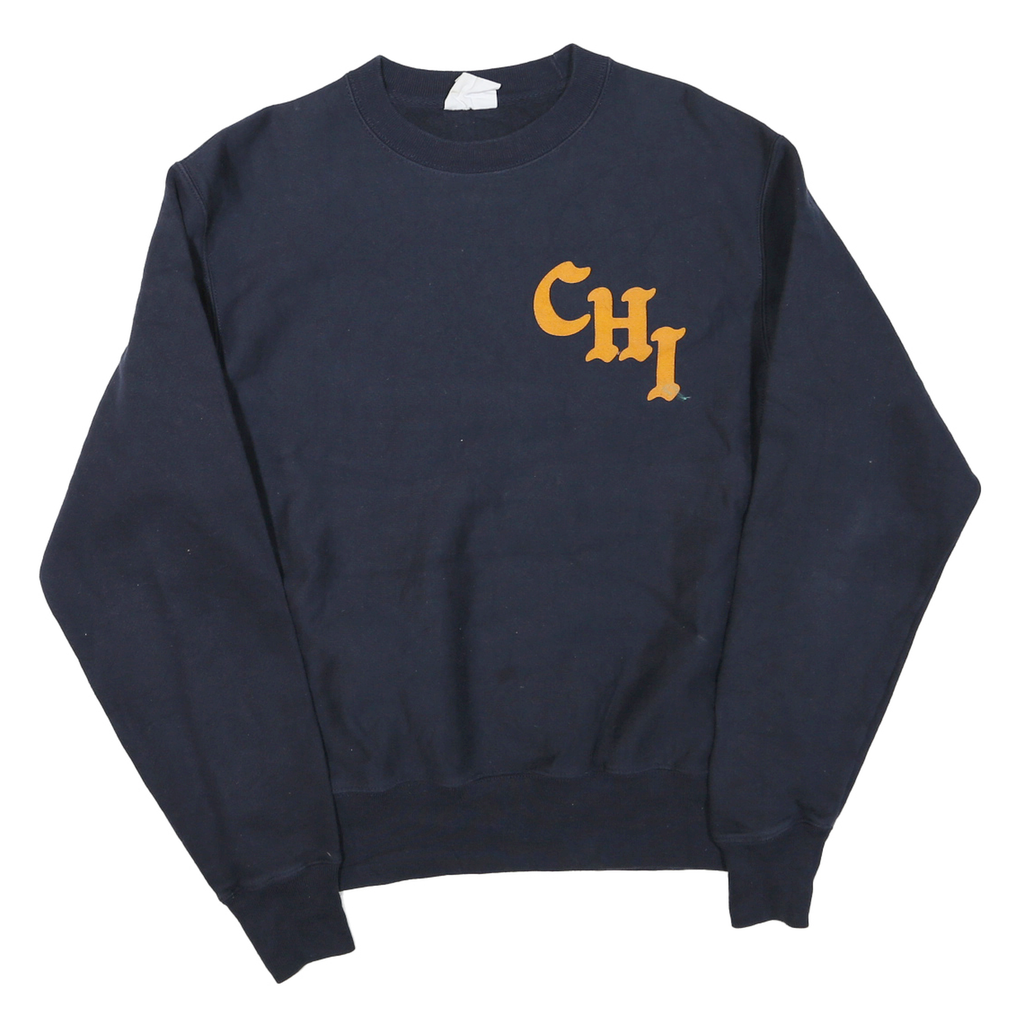 CHAMPION Mens Navy Blue Stadium Goods Crew Neck M Cotton Blend Sweatshirt