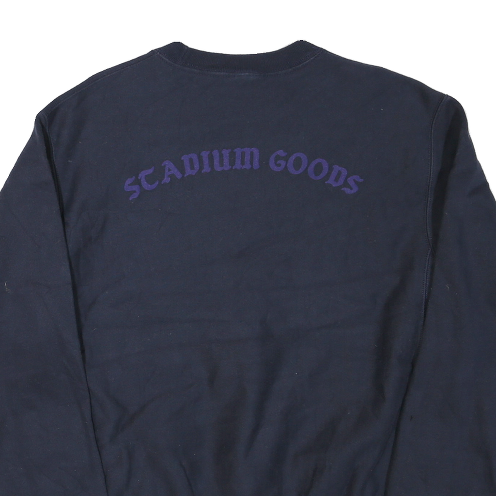 CHAMPION Mens Navy Blue Stadium Goods Crew Neck M Cotton Blend Sweatshirt