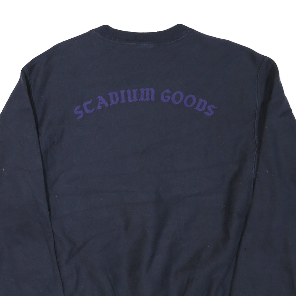 CHAMPION Mens Navy Blue Stadium Goods Crew Neck M Cotton Blend Sweatshirt