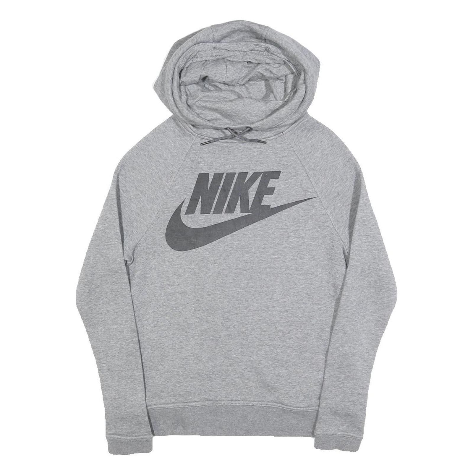 NIKE Womens Grey Hoodie XS Cotton Blend Pullover Sports Sweatshirt
