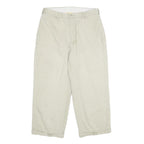 NAUTICA Mens Cotton Beige Relaxed Straight Trousers W33 L25 Casual Zip Closure