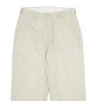 NAUTICA Mens Cotton Beige Relaxed Straight Trousers W33 L25 Casual Zip Closure