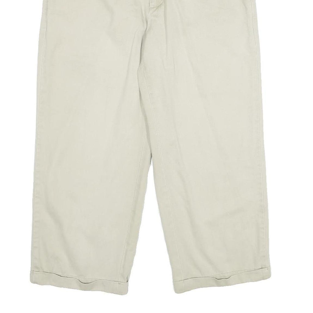 NAUTICA Mens Cotton Beige Relaxed Straight Trousers W33 L25 Casual Zip Closure