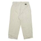 NAUTICA Mens Cotton Beige Relaxed Straight Trousers W33 L25 Casual Zip Closure