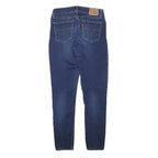 LEVI'S Womens Slim Blue Denim Cotton Blend Slim Jeans W25 L27 Stretch Zip