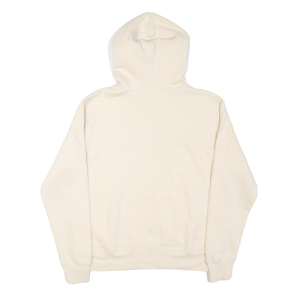 FILA Womens Cream Hoodie UK 12 Cotton Blend Casual Relaxed Fit Pullover