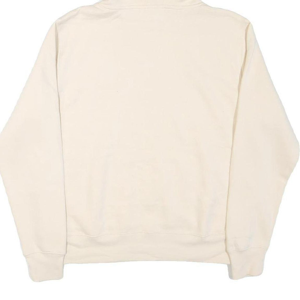 FILA Womens Cream Hoodie UK 12 Cotton Blend Casual Relaxed Fit Pullover