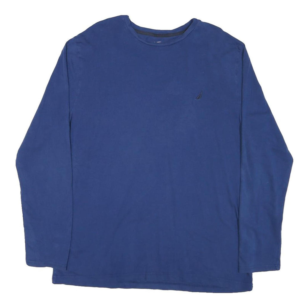 NAUTICA Mens Blue Long Sleeve Crew Neck Cotton Blend XL Classic Fit T-Shirt