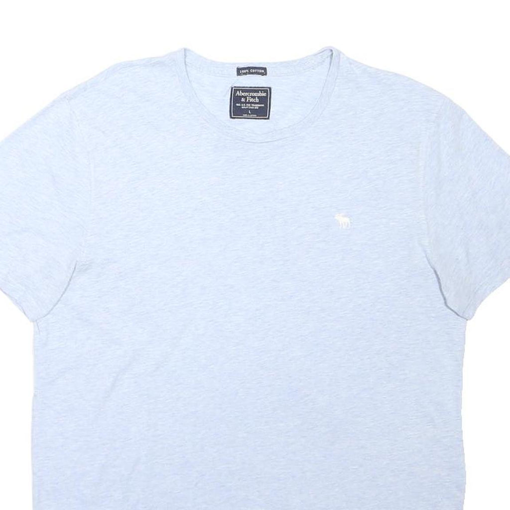 ABERCROMBIE & FITCH Mens Light Blue Cotton T-Shirt L Short Sleeve Crew Neck