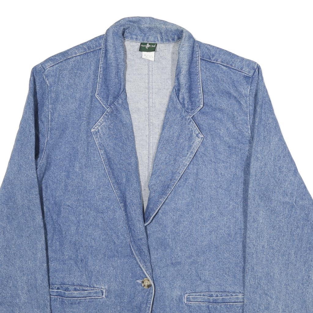 HUNT CLUB Womens Blue Denim Jacket M Cotton Button Classic Chic