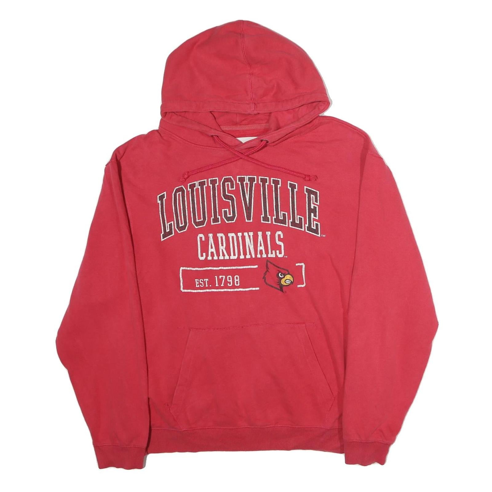 COLLEGE HOUSE FOUNDATION Mens Red Louisville Cardinals Hoodie XL Cotton Pullover