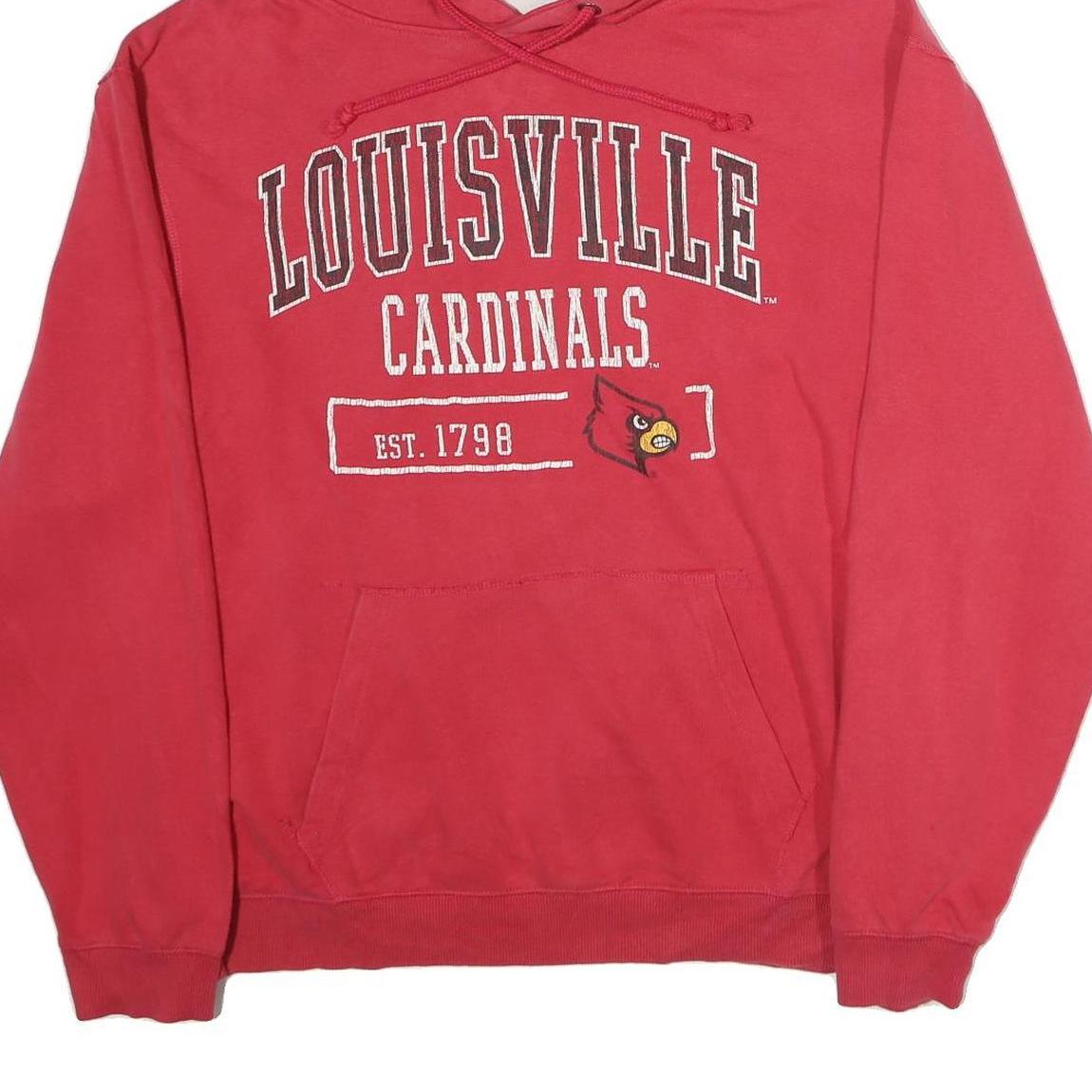 COLLEGE HOUSE FOUNDATION Mens Red Louisville Cardinals Hoodie XL Cotton Pullover