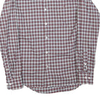 TOMMY HILFIGER Mens Red White & Blue Checked Shirt L Slim Fit Cotton Blend