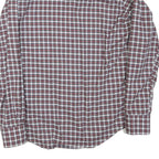 TOMMY HILFIGER Mens Red White & Blue Checked Shirt L Slim Fit Cotton Blend