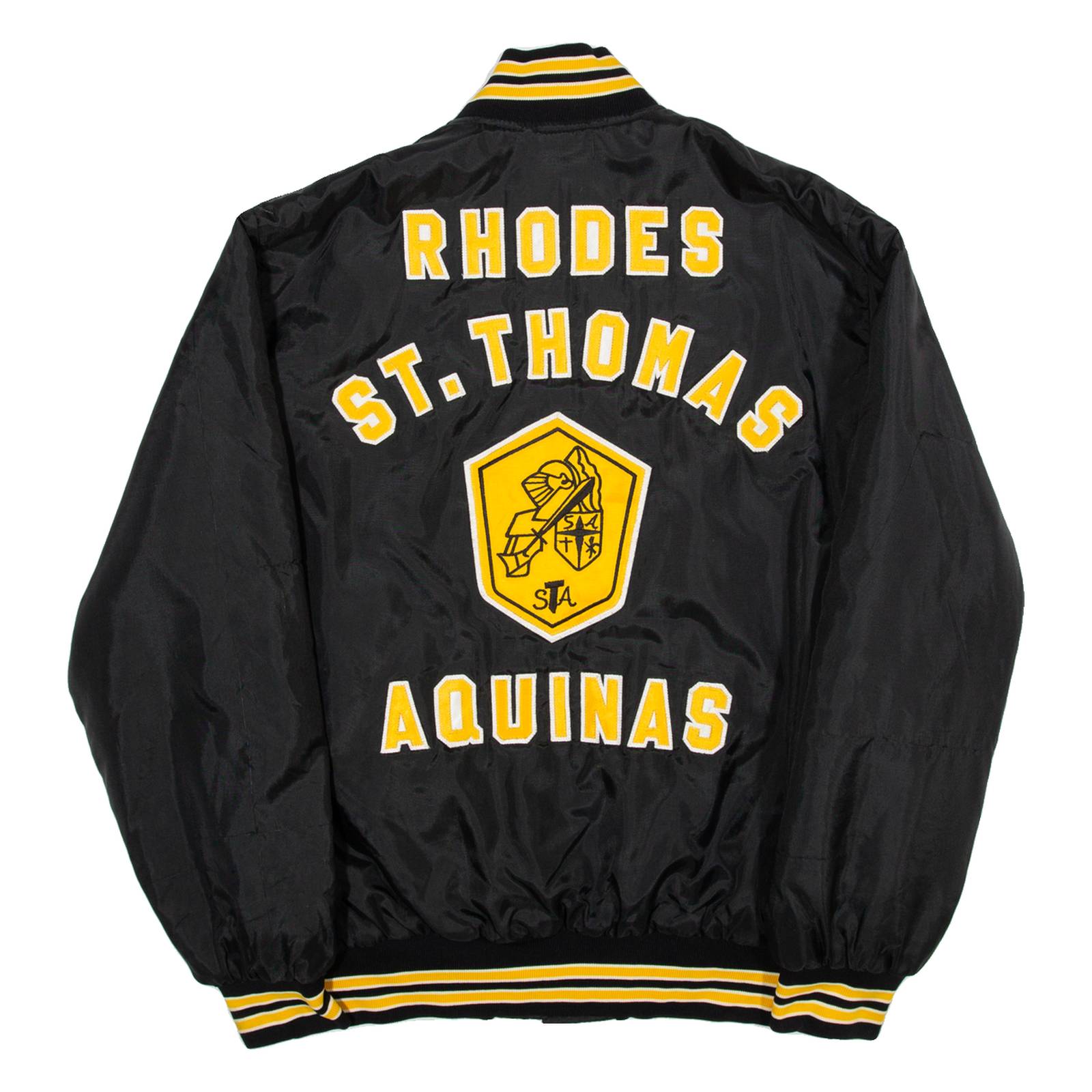 GEMS SPORTSWEAR Rhodes ST.Thomas Aquinas Mens Bomber Jacket Black USA 2XL