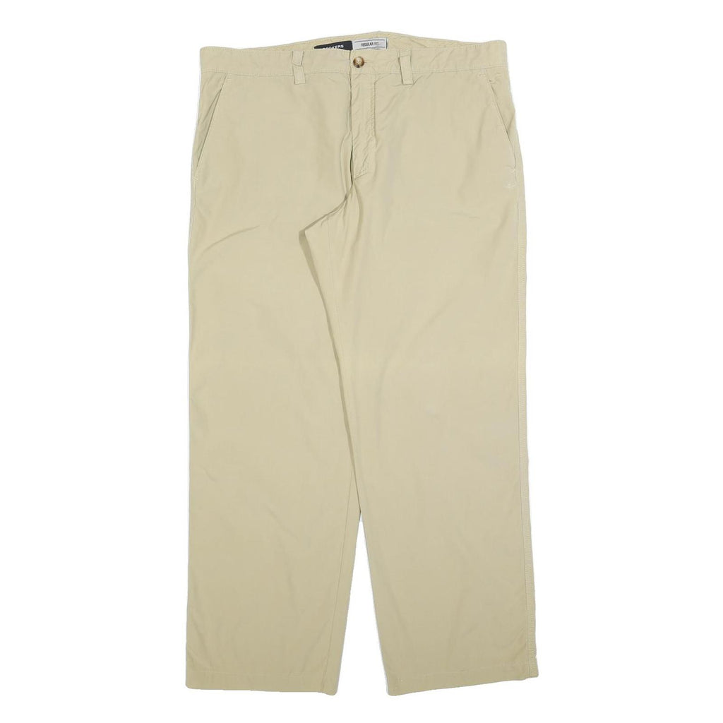 DOCKERS Mens Beige Cotton Blend Regular Fit Straight Trousers W38 L32 Classic