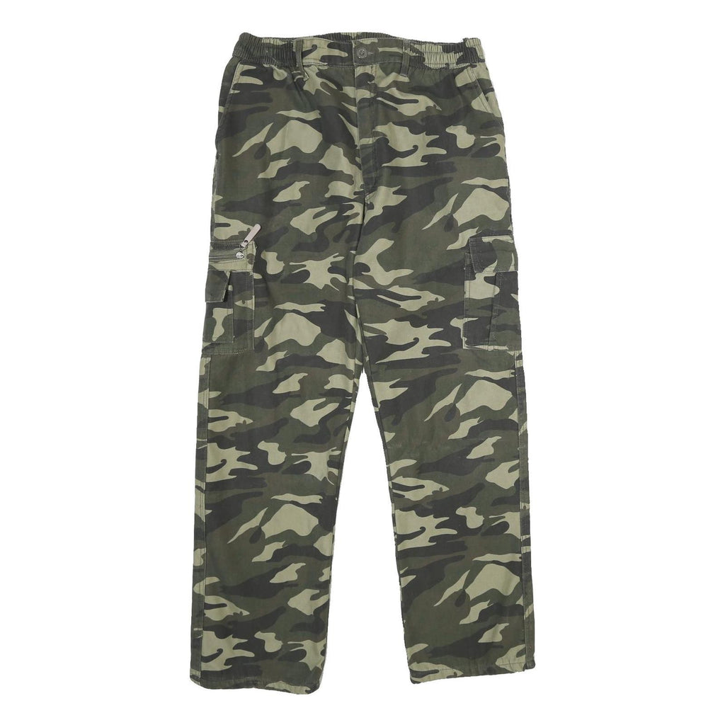 Mens Lined Polyester Blend Regular Fit Camouflage Cargo Trousers W30 L30 Outdoor