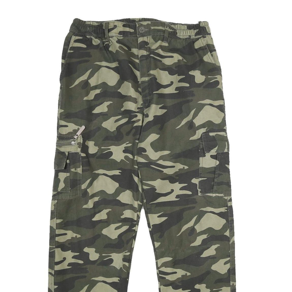 Mens Lined Polyester Blend Regular Fit Camouflage Cargo Trousers W30 L30 Outdoor