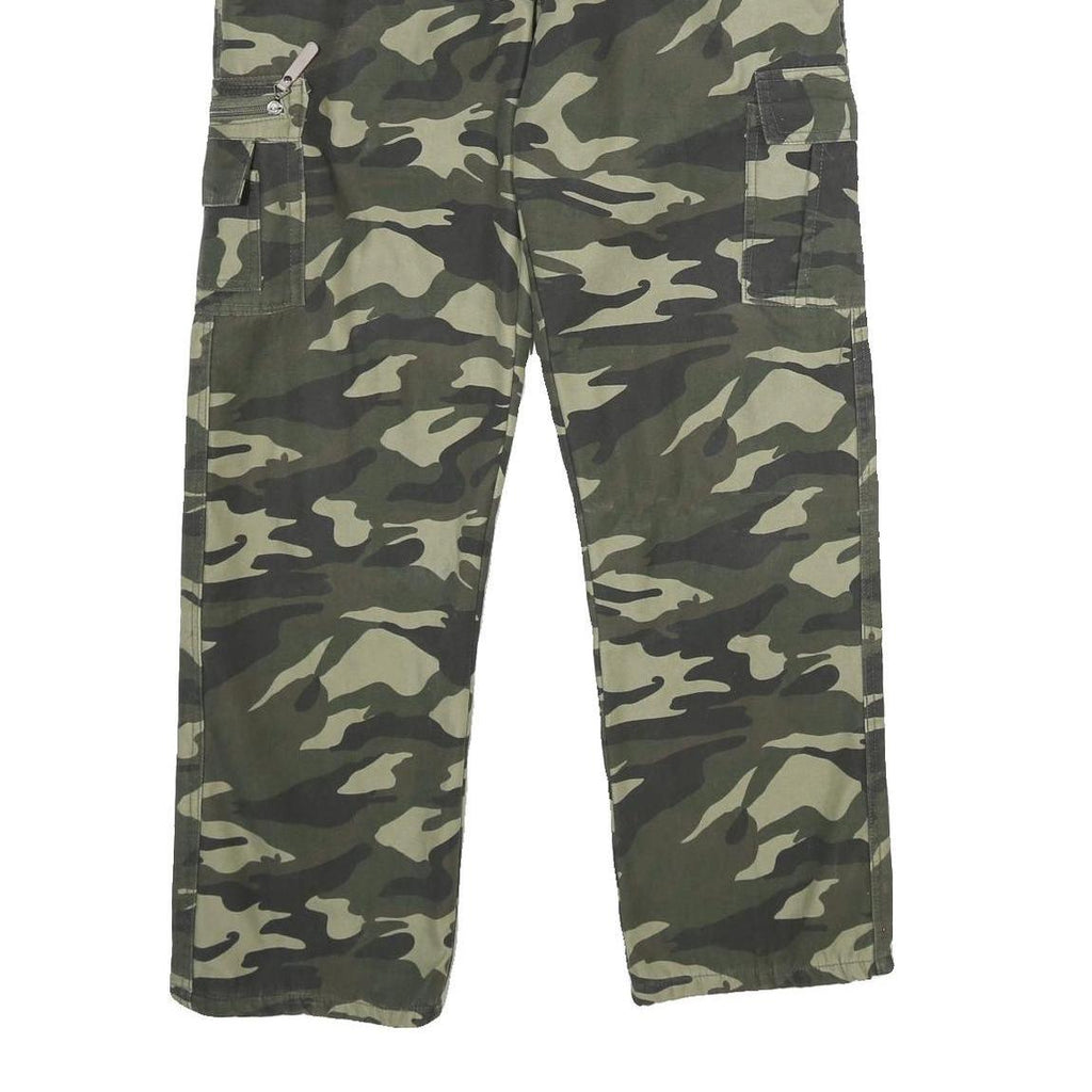 Mens Lined Polyester Blend Regular Fit Camouflage Cargo Trousers W30 L30 Outdoor