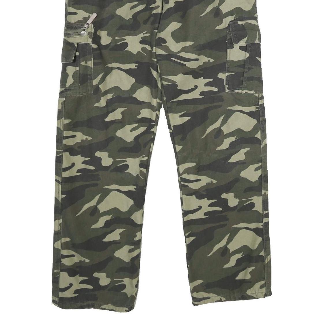 Mens Lined Polyester Blend Regular Fit Camouflage Cargo Trousers W30 L30 Outdoor